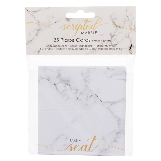 Image of Neviti Scripted Marble Place Cards (Pack of 25)