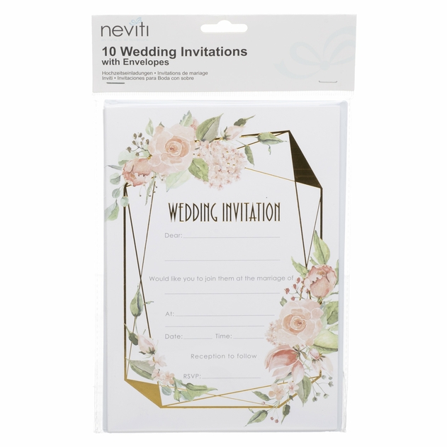Image of Neviti Floral Wedding Invitations (Pack of 10)