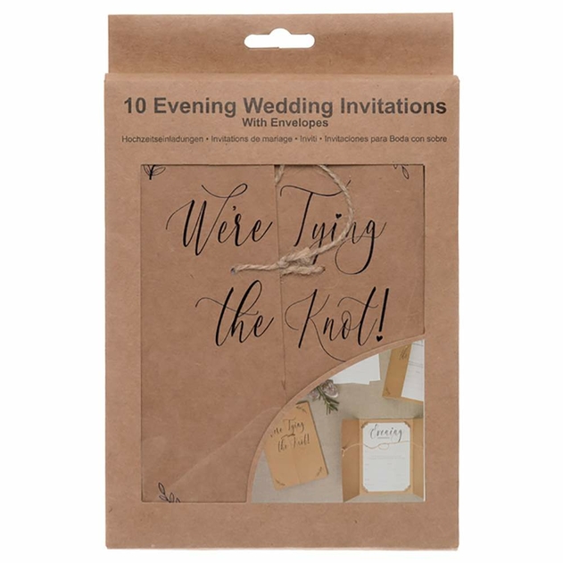 Image of Neviti Hearts & Krafts Evening Wedding Invitations with Envelopes (Pack of 10)