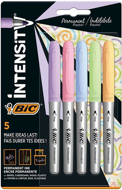 BiC Intensity Pastel Permanent Markers (Pack of 5) | WHSmith