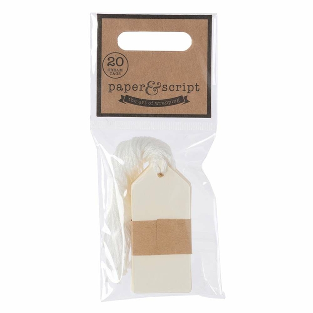 Image of WHSmith Paper & Script Cream Mini Luggage Tags