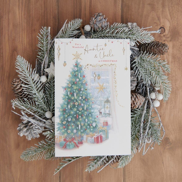 Image of UK Greetings Gibson Auntie & Uncle Christmas Card