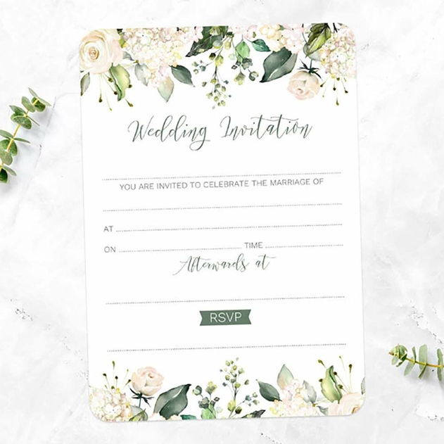 Image of Dotty About Paper Wedding Invitations White Flower Garland (Pack of 10)