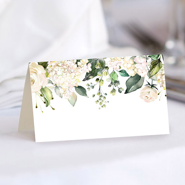 Image of Dotty About Paper Wedding Place Cards White Flower Garland (Pack of 10)