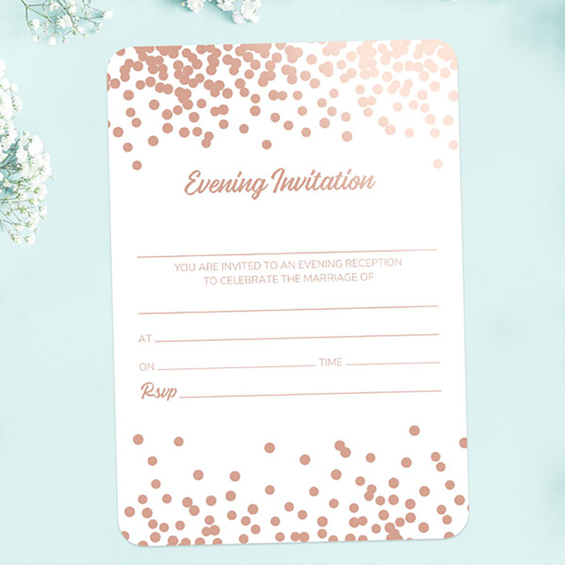 Image of Dotty About Paper Wedding Evening Invitations Foil Confetti Dots (Pack of 10)