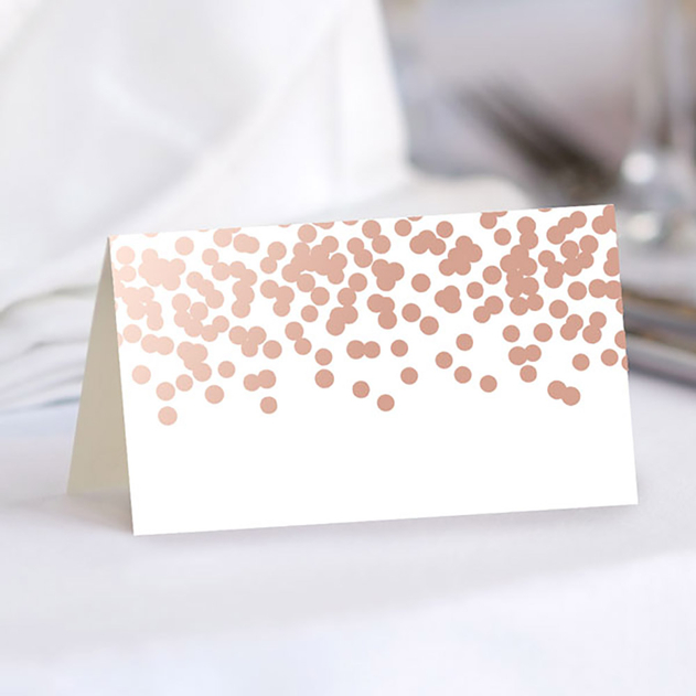Image of Dotty About Paper Wedding Place Cards Foil Confetti Dots (Pack of 10)
