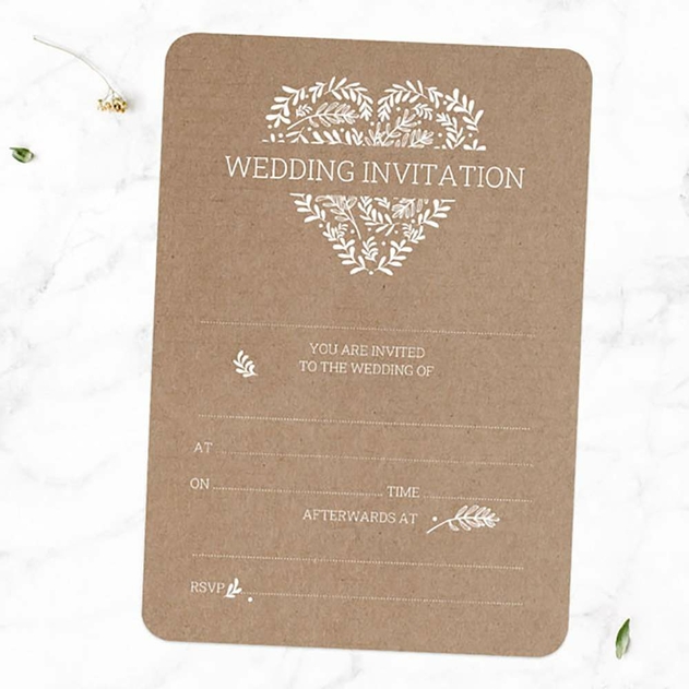 Image of Dotty About Paper Wedding Invitations Rustic Heart (Pack of 10)