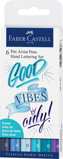 Faber-Castell Creative Studio PITT Artist Hand Lettering Pens Blue (Pack of 8)