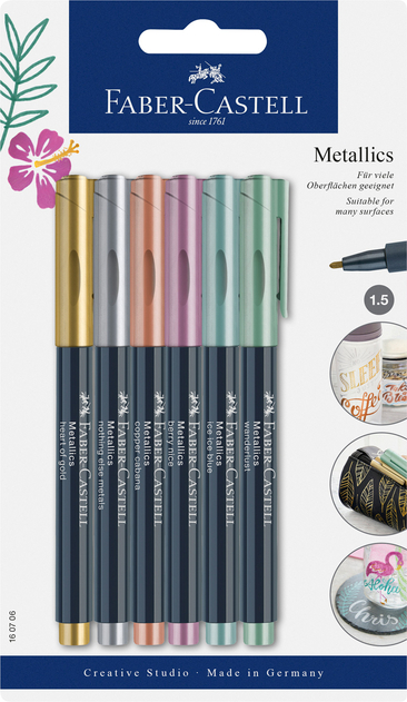 Faber-Castell Creative Studio Metallic Marker Pens (Pack of 6)