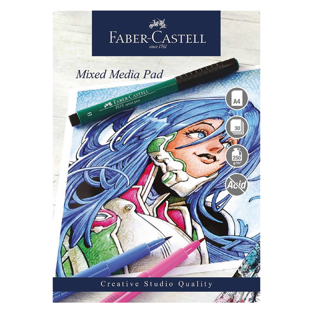 Faber-Castell Creative Studio A4 Spiral Mixed Media White Paper Pad