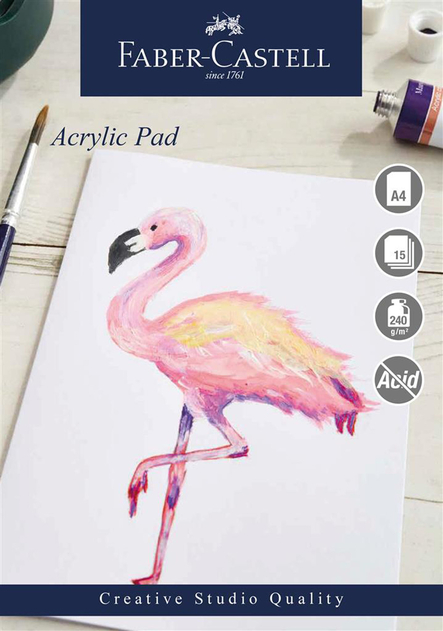 Faber-Castell Creative Studio A4 Gummed Acrylic White Paper Pad
