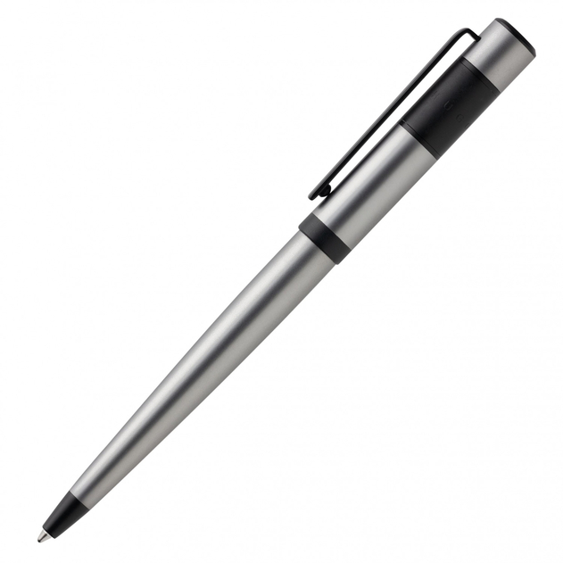HUGO BOSS Classic Matte Chrome and Black Ballpoint Pen
