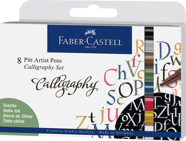 Faber-Castell Creative Studio PITT Artist Calligraphy Pen Set (Pack of 8)