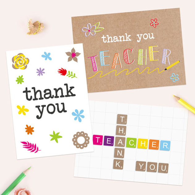 Image of Dotty About Paper Fun Kraft Teacher Thank You Cards (Pack of 6)