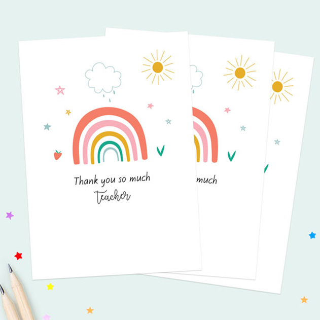 Image of Dotty About Paper Chasing Rainbows Teacher Thank You Cards (Pack of 6)