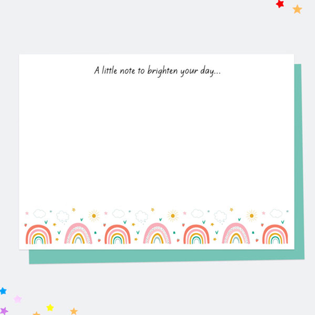 Image of Dotty About Paper Chasing Rainbows Brighten Your Day Note Cards (Pack of 10)