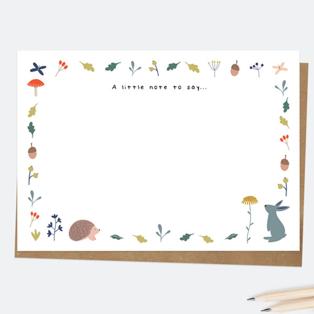 Image of Dotty About Paper Whimsical Forest A Little Note To Say Note Cards (Pack of 10)