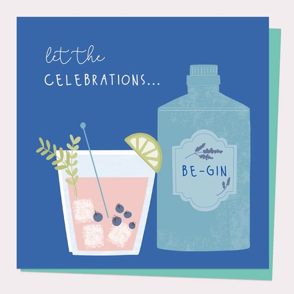 Image of Dotty About Paper Drinking Gin Birthday Card