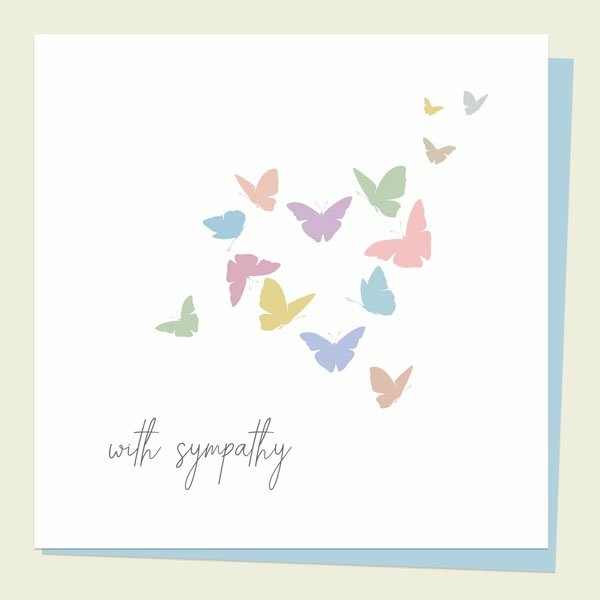 Image of Dotty About Paper Sympathy Card Pastel Butterflies