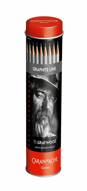 Caran d'Ache Graphite Line Sketching Pencils 9B-4H (Tin of 15)