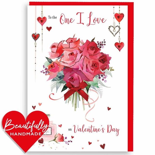 Image of Secondnature One I Love Roses & Perfume Bottle Valentine's Day Card