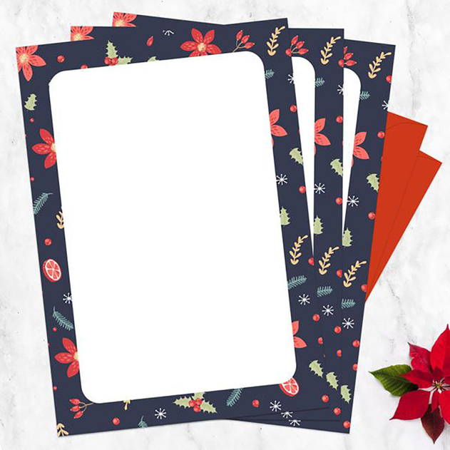 Image of Dotty About Paper Navy Festive Foliage Letter Set (Pack of 20)