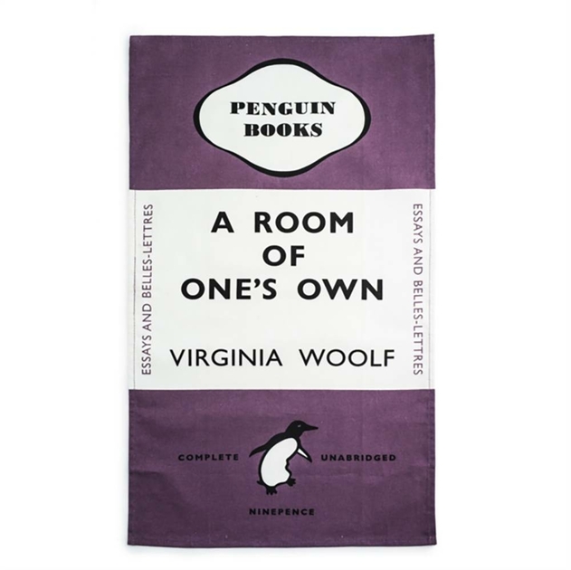 Image of A Room Of Ones Own Tea Towel Purple (Penguin Books Merchandise)