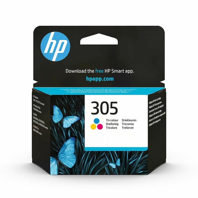 HP 305 Tri-Colour Original Ink Cartridge, Instant Ink Compatible, 3YM60AEUUS