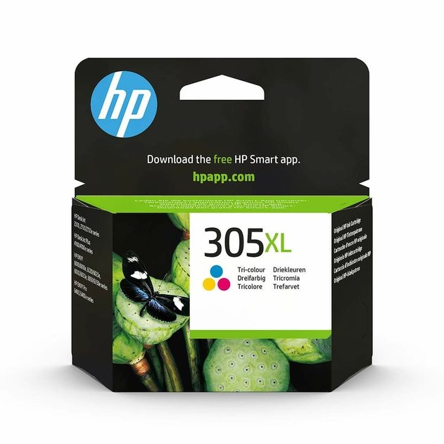 HP 305XL High Yield Tri-Colour Original Ink Cartridge, Instant Ink Compatible, 3YM63AEUUS