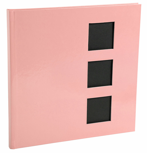 Image of Exacompta Pastel Photo Album Pink 60 Black Pages