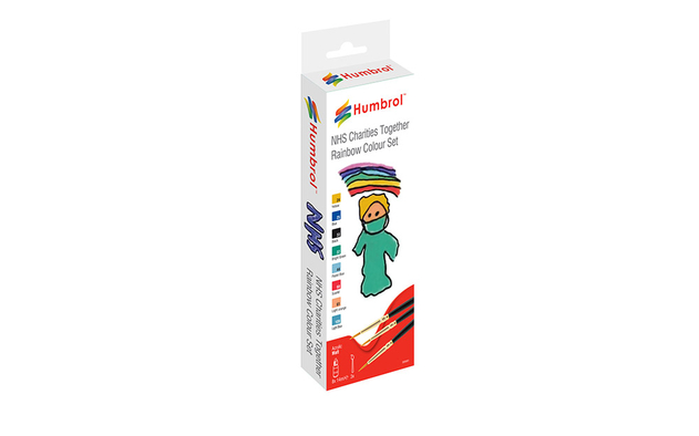 Image of Humbrol Acrylic Paint and Brush Set -NHS Charities Together Rainbow Set