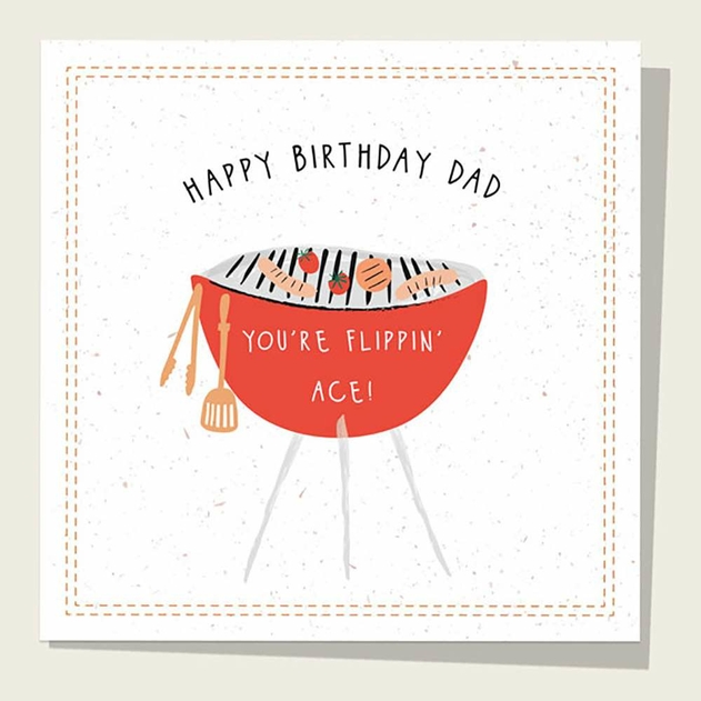 Image of Dotty About Paper Flippin' Ace Barbecue Dad Birthday Card