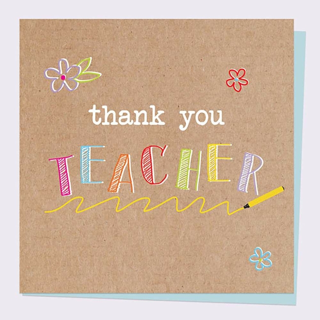 Image of Dotty About Paper Fun Kraft Thank You Teacher Card