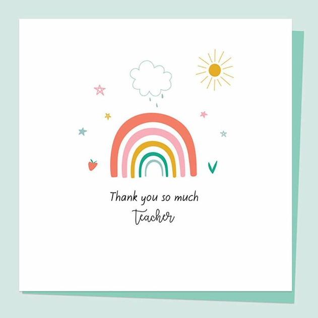 Image of Dotty About Paper Chasing Rainbows Thank You Teacher Card