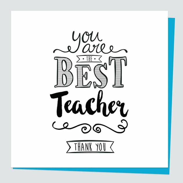 Image of Dotty About Paper Chalkboard Thank You Teacher Card