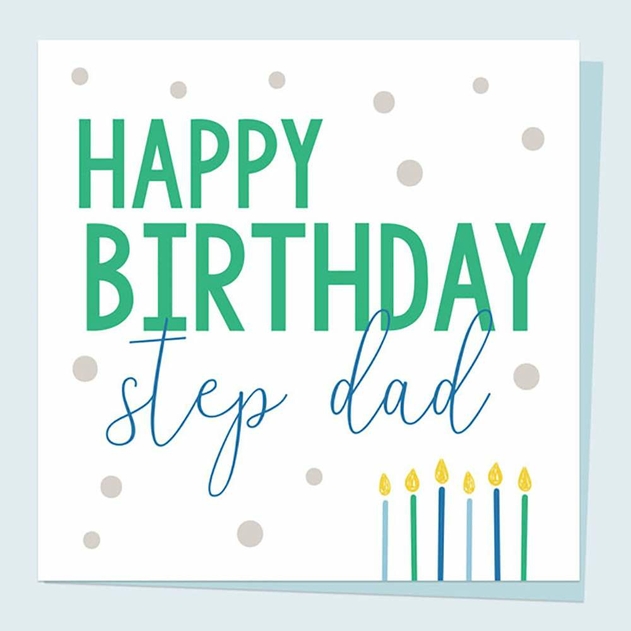 Image of Dotty About Paper Happy Birthday Candles Step Dad Birthday Card