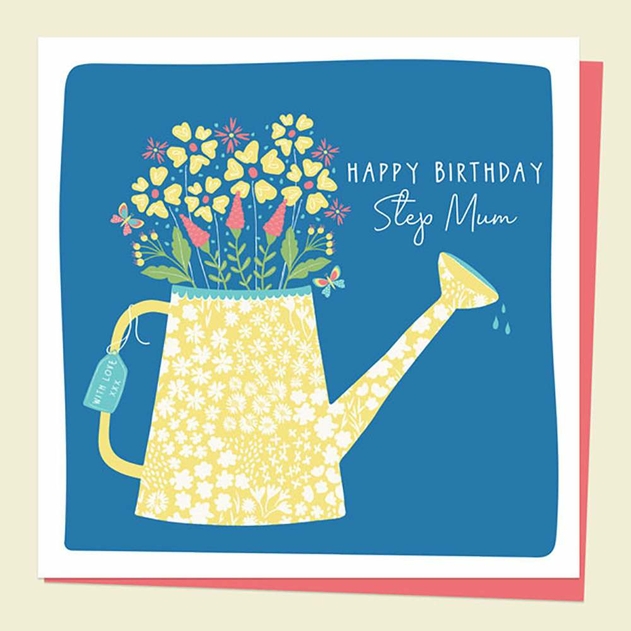 Image of Dotty About Paper Watering Can Step Mum Birthday Card