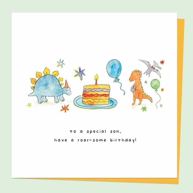 Image of Dotty About Paper Cute Dinosaurs Son Birthday Card