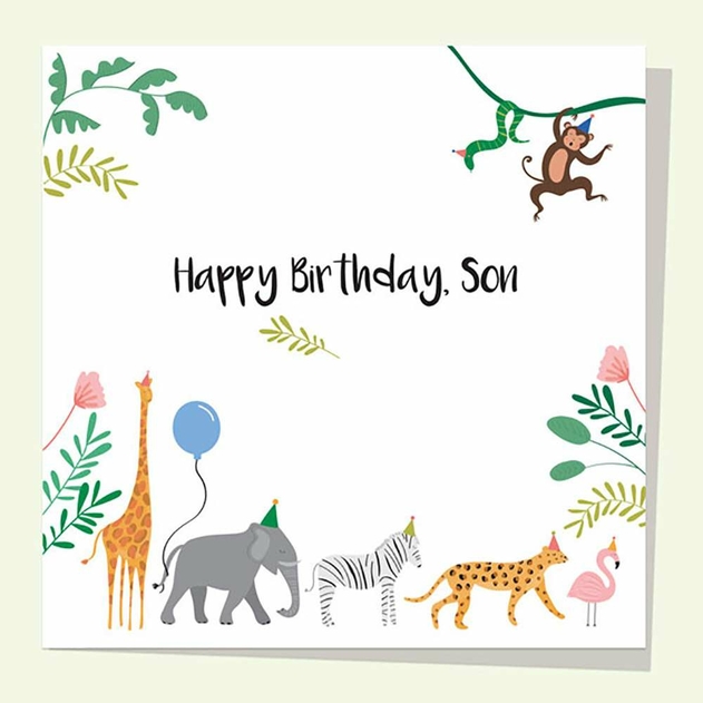 Image of Dotty About Paper Go Wild Animals Son Birthday Card