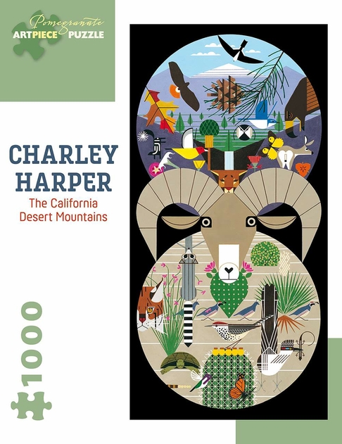 Image of Pomegranate Charley Harper California Desert Mountains 1000 Piece Jigsaw Puzzle