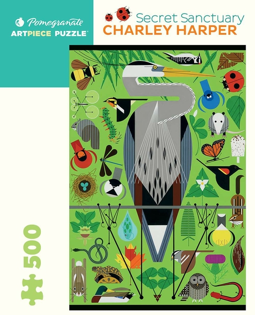 Image of Pomegranate Charley Harper Secret Sanctuary 500 Piece Jigsaw Puzzle