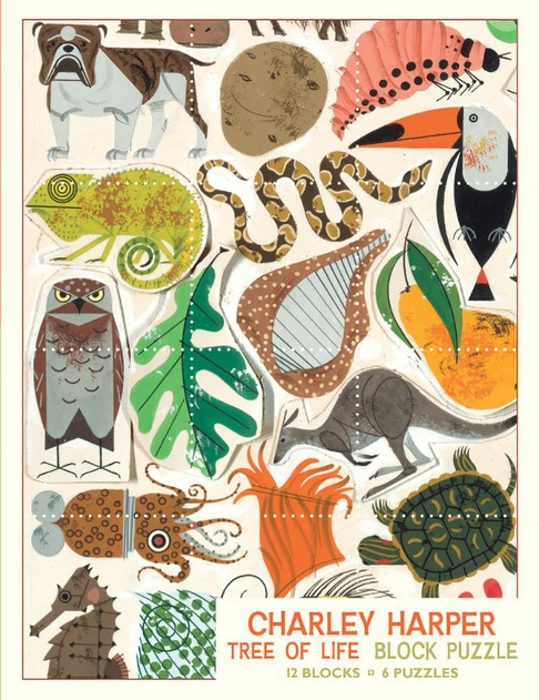 Image of Pomegranate Charley Harper Tree of Life Block Puzzle