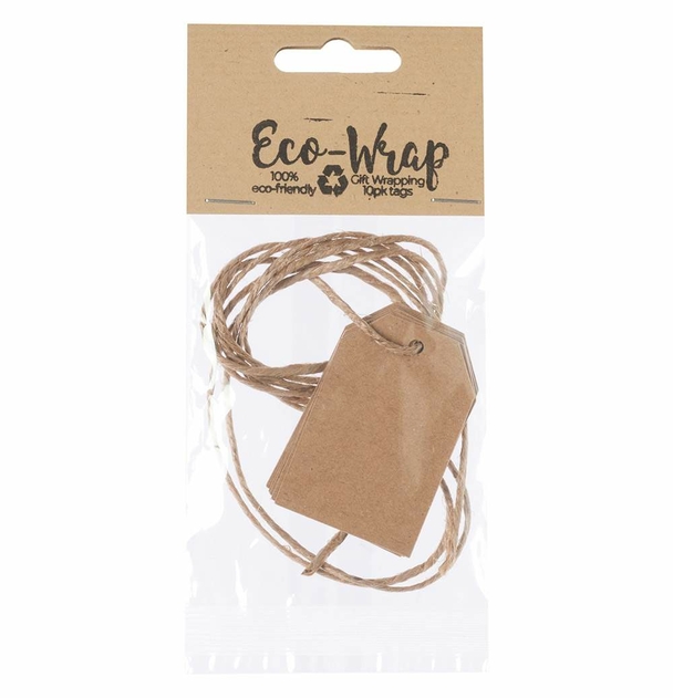 Image of Eco-Wrap Recyclable Kraft Gift Tags Pack of 10