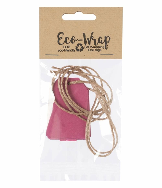 Image of Eco-Wrap Recyclable Dark Pink Gift Tags Pack of 10