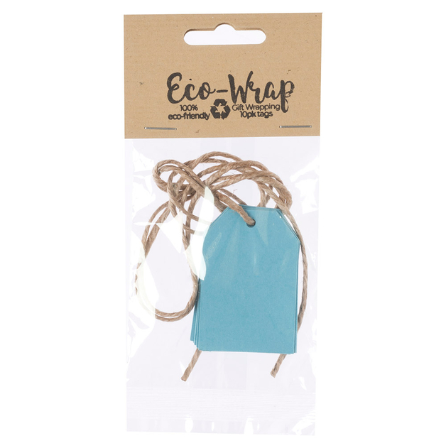 Image of Eco-Wrap Recyclable Sky Blue Gift Tags Pack of 10