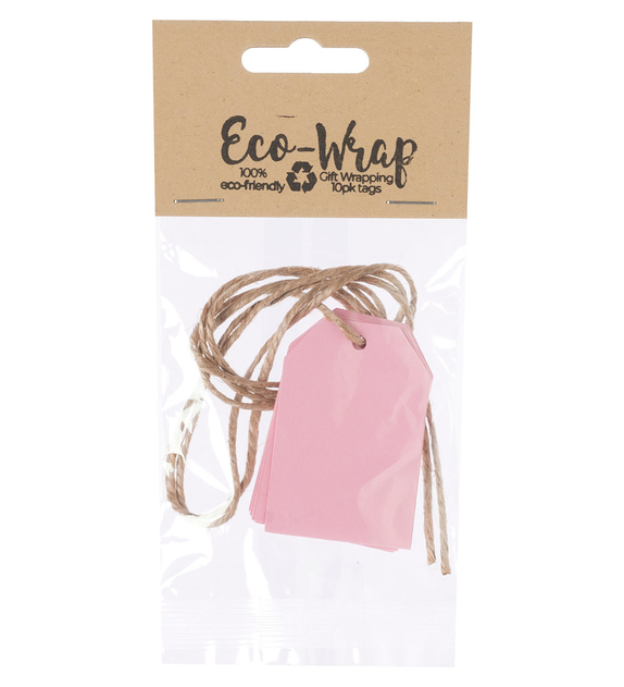 Image of Eco-Wrap Recyclable Baby Pink Gift Tags Pack of 10