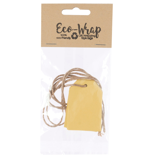 Image of Eco-Wrap Recyclable Soft Yellow Gift Tags Pack of 10