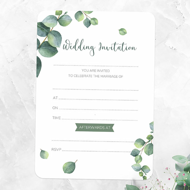 Image of Dotty About Paper Wedding Invitations Eucalyptus (Pack of 10)
