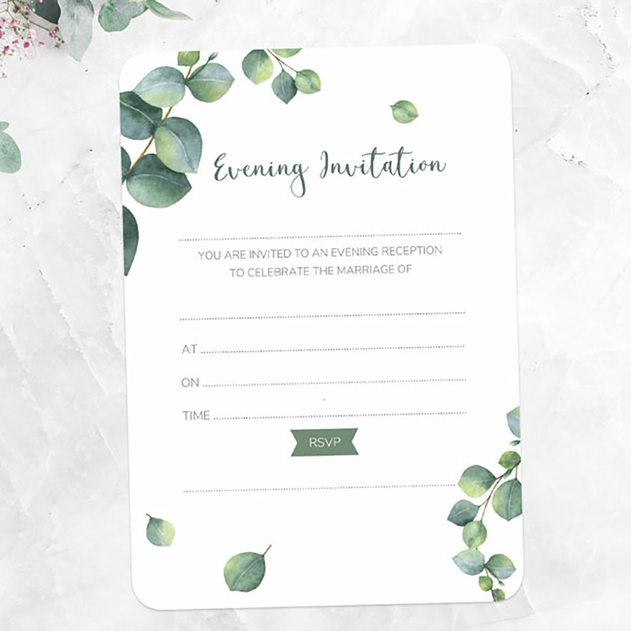 Image of Dotty About Paper Wedding Evening Invitations Eucalyptus (Pack of 10)