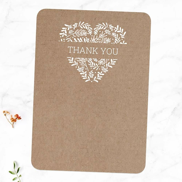 Image of Dotty About Paper Wedding Thank You Cards Rustic Heart (Pack of 10)
